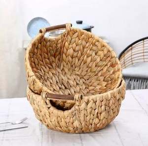 Newest Design <b>Set</b> of 2 Round Shape Rattan Fruit Bowls Customized Sizes Brown Rattan <b>Food</b> Bowls From India Elegant Design - Product Image 2