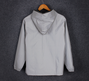 Wholesale High Light <b>Grey</b> Jacket Men Windbreaker Printing Street Hip Hop Loose Hooded Bomber <b>Coat</b> - Product Image 3