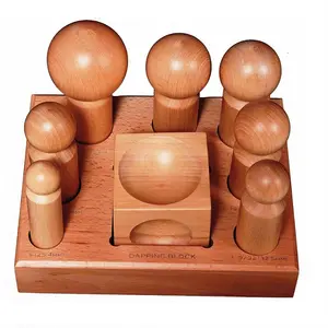 Set 7 ukuran besar kayu mendominasi Dapping Block & Punches, alat pembuat perhiasan pembentuk kayu