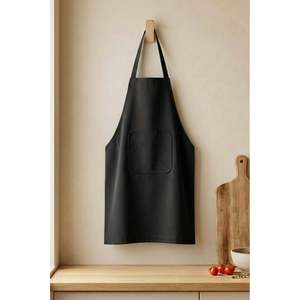 Be-28474-Bk 100% Cotton 75*85 Cm Plain Kitchen <b>Apron</b> <b>Black</b> - <b>BLACK</b> - Product Image 1