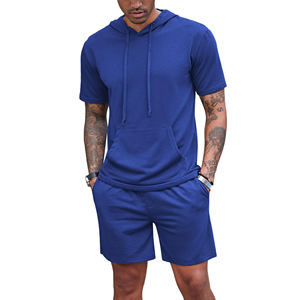 Wholesale Custom Letter Print Logo Blank Men's Polyester Sport Fitness Training Suit Jogging Tracksuit Keep Warm Two Piece Set - Product Image 1