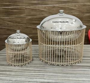 Chauffe-plats de luxe en acier inoxydable argenté, nouveau design, pour buffet, chauffe-plats, réchaud, restaurant - Product Image 3