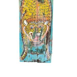 Vintage <b>Rustic</b> <b>Wooden</b> Tiger Panel Wall Art Vertical Design for Easy Hanging - Product Image 3