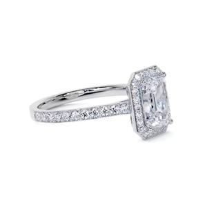 Anillo de diamante cultivado en laboratorio de corte esmeralda de 10K, joyería de diamante creada en laboratorio de 6x8mm, anillo de compromiso de claridad VS1 de Color F para ella - Product Image 3