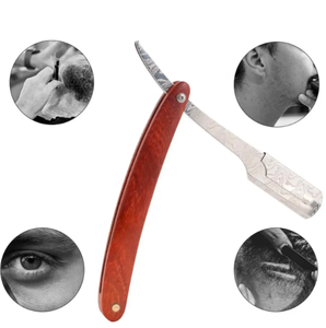 Navaja de Afeitar Manual de Acero Inoxidable con Mango de Madera de Alta Calidad para Hombres, Barberos, Afeitado y Depilación Corporal, Ecológica - Product Image 5