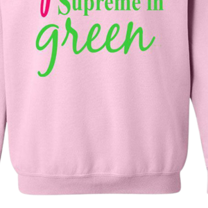 เสื้อสเวตเชิ้ตคอกลมสีชมพูและสีเขียว ลายกราฟิกหลากสีชมพูอ่อน เสื้อพิมพ์ลายสไตล์ชมรม - Product Image 4