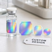 Maßgefertigte Irisierend-Holografische Wasserfeste Klebeetiketten in Zylinderform für Flaschen-Verpackungen Geschenk-Etiketten Bastelbedarf