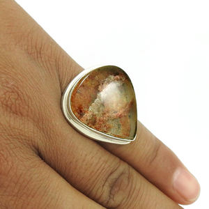 แหวนเงินแท้ 925 ทำมือ ประดับพลอยออนิกซ์ทรงหยดน้ำ แหวนขายส่ง เครื่องประดับสไตล์โบฮีเมียนสำหรับใส่ทุกวัน - Product Image 2