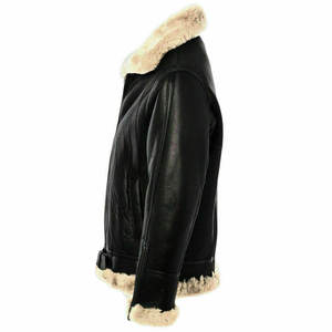 แจ็กเก็ตหนังแกะแท้ขนแกะขนแกะแกะแกะแกะแกะแบบถอดออกได้คอหนังแท้สไตล์ผู้ชาย - Product Image 2