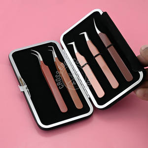 Pince à épiler pour extensions de cils à pointe en fibre, courbée à 90 degrés, classique, couleur nude, outil d'application individuelle pour isolation des cils - Vente chaude - Product Image 1