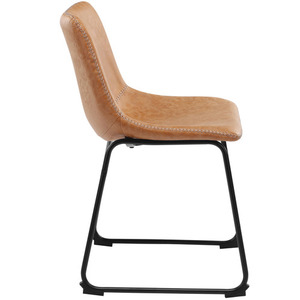 Silla de comedor de lujo industrial vintage de cuero genuino moderno con marco de metal para oficina en casa Bar Hotel - Product Image 4