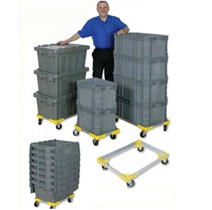 High quality industrial stackable foldable plastic storage crate plastic moving box turnover crate with lid manufacturer