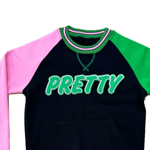 Sudadera de Chenilla de 3 Tonos, Bonita y Transpirable, con Cuello Redondo y Puños Acanalados, Antiarrugas y Antiretracción, para Invierno, en Rosa, Negro y Verde - Product Image 4