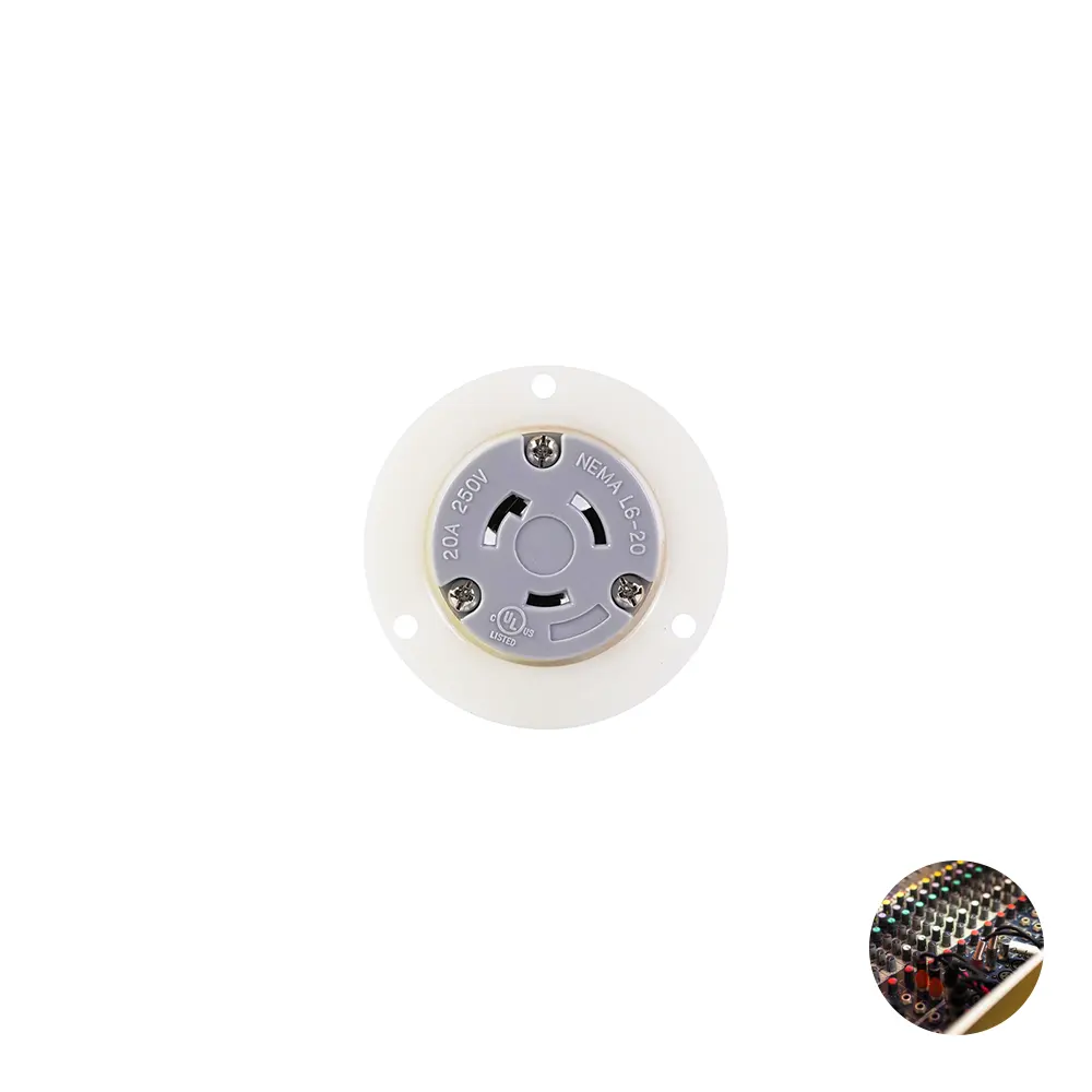 High quality NEMA L6-20 J-516 20A 250V AC Flanged Outlet electrical plug adapter providing reliable generator battery charging