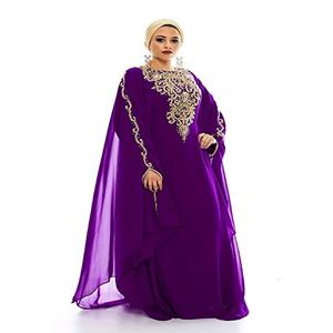Premium Gandura Farasha <b>Kaftan</b> <b>Dress</b> Hand-Woven Georgette Arab Gown Islamic Outfit for <b>Women</b> for Weddings and Festivals - Product Image 1