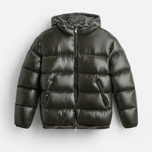 Chaqueta Deportiva con Capucha para Hombre, para Clima Frío de Invierno, Color Sólido, Lona Premium, Cierre de Cremallera, Estilo Urbano, Resistente al Viento, Ecológica - Product Image 4