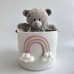 Modern Design <b>Large</b> Capacity Pure Cotton Rope Woven <b>Basket</b> Unique Teddy <b>Storage</b> for Clothing Export Quality <b>Storage</b> <b>Baskets</b> - Product Image 1