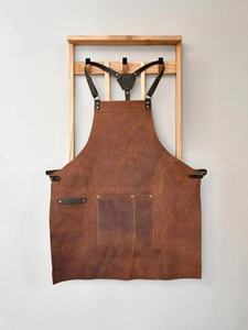 Professional LPN-0085 <b>Leather</b> <b>Apron</b> for Men Personalized Blacksmith Woodworking New Year Gift with Pockets and Straps - Product Image 2