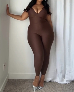 Push-Up <strong>Catsuit</strong> Women One Pieces Tight Strappy Bodysuits Fasion Push up Slim Catsuits Hot Sexy <strong>Sheer</strong> Combination Halter Rompers - Product Image 3