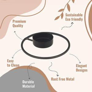 Black Home Accent Nuevo diseño Soporte de vela de hierro y metal Venta al por mayor Decoración del hogar Portavelas - Product Image 4