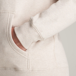 Sweat à capuche en molleton bouclette de haute qualité pour femme, respirant, uni, personnalisé, en mélange coton-polyester, avec logo privé, style streetwear, hiver - Product Image 4