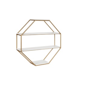 Support de sol mural décoratif en bois également étagère circulaire moderne à 3 niveaux étagères murales flottantes pour le salon - Product Image 3