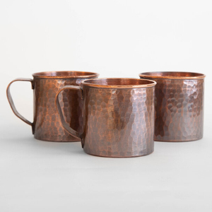 Taza de cobre antigua pulida de 12oz y 16oz con acabado martillado, diseño personalizado, taza de cerveza de Moscú para cóctel, taza de cobre con logotipo personalizado - Product Image 1