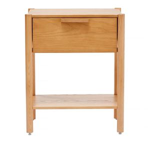 Table d'appoint en teck massif de haute qualité avec 1 tiroir et couleur bois naturel pour l'intérieur - Product Image 2