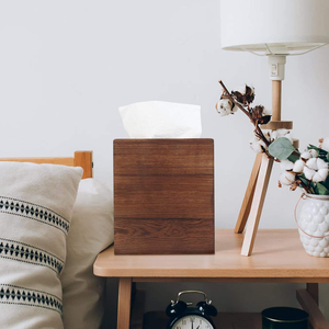 Boîte à mouchoirs en bois de pin, boîte à mouchoirs carrée décorative, porte-boîte à mouchoirs pour salle de bain, chambre à coucher, table à manger - Product Image 6
