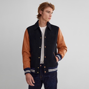 Men's Varsity <b>Jacket</b> Wool Body Leather Sleeves Letterman <b>Baseball</b> <b>Bomber</b> <b>Jacket</b> Custom College Streetwear Wholesale OEM - Product Image 5