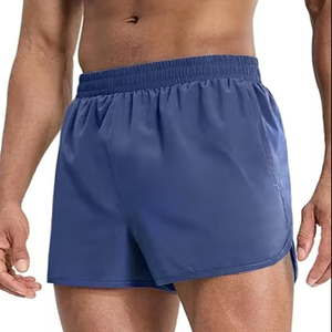 Pantalones cortos informales hasta la rodilla de verano para hombre con bolsillos con cremallera, cintura elástica de tela de secado rápido, logotipo personalizado disponible - Product Image 1