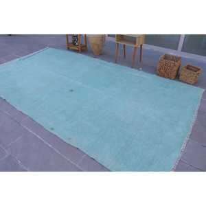 Alfombra Turca Vintage de 6.4x11.6 pies, Alfombra Azul Camuflaje - Product Image 4