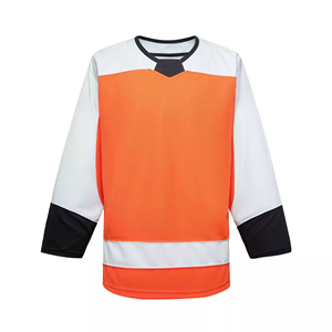 Personalizado blanco amarillo Negro hombres adultos Hockey Jersey cuello en V uniforme de Hockey sobre hielo transpirable secado rápido poliéster Teamwear para - Product Image 5