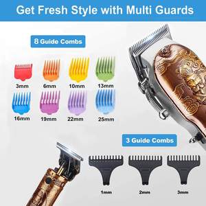 Cortadora de Pelo Profesional Inalámbrica de Acero Inoxidable con Cuchilla en T, Juego de Recortadoras para Hombre, Batería USB, Resistente al Agua IPX7, Kit de Corte de Pelo - Product Image 3