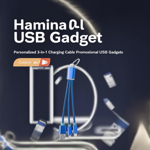Cable de Carga 3 en 1 Personalizado Hamina, Gadgets USB Promocionales - Product Image 3