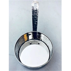 Mini casserole en acier inoxydable martelé en gros avec poignée, petit bol de service pour sauce et trempette, utilisation commerciale et domestique - Product Image 2