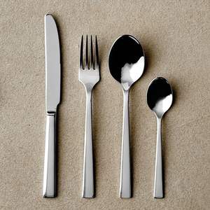 Ensemble de couverts en acier inoxydable argenté pour la maison et l'hôtel, lisses et faciles à nettoyer, cuillère et fourchette, argenterie, dîner - Product Image 2