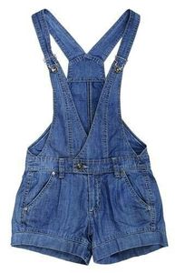 Denim High Quality women shorts Dungaree Light Wash Distressed Vintage Shorts Effortless Style Bib <b>Overall</b> Button Printed Trendy - Product Image 4