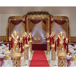 Ensemble de Mandap en fibre dorée sculptée pour mariage, Pilier en fibre Pagora, Mandap en fibre attrayant IRELAND - Product Image 1