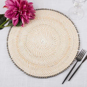Ecofriendly Table Chargers Plates for Wedding Party Rattan <b>Placemat</b> Round Rattan <b>Placemats</b> - Product Image 4