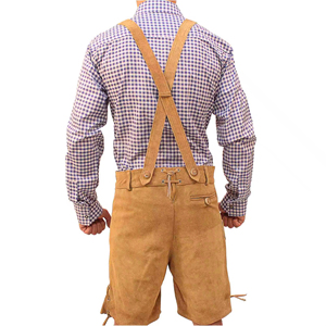 Shorts Lederhosen bavarois pour hommes bretelles réglables brodées en faux daim pour les célébrations de l'Oktoberfest et les fêtes à thème - Product Image 4