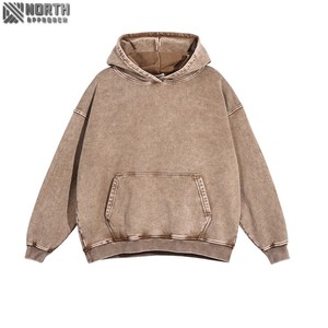 OEM personalizado Unisex Fleece Hoodie de doble cara Logo estampado bordado Hip Hop Streetwear Anti-encogimiento de los hombres y las mujeres de moda - Product Image 4