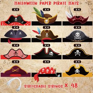 Chapeau de <span class=keywords><strong>pirate</strong></span> drôle Accessoires de fête de <span class=keywords><strong>pirate</strong></span> Casquette de costume en papier pour enfants Chapeau en papier de cosplay <span class=keywords><strong>des</strong></span> Caraïbes pour Halloween - Product Image 3