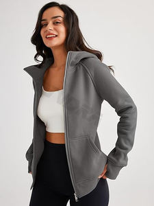 Sweat-shirt à capuche pour femme, manches longues, à porter au quotidien, confortable, doux, à fermeture éclair, uni, basique, décontracté, printemps, confortable, polyvalent, tendance - Product Image 4