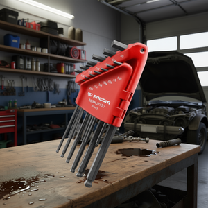 Jeu de clés à douille mâles Facom avec têtes sphériques longues, clés pneumatiques en pouces - Product Image 3