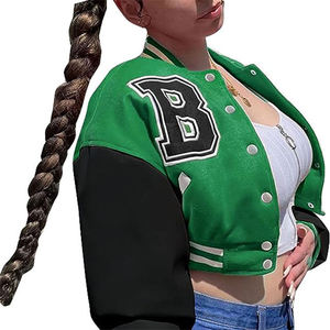 Nuevo estilo, chaqueta Bomber de punto de piel de oveja de terciopelo para niñas, bolsillos delanteros de diamantes de imitación personalizados, con capucha, longitud Regular, temporada de otoño - Product Image 4