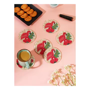 Posavasos con cuentas bordadas, accesorios de cocina de calidad superior, tazas para bebidas, posavasos con cuentas para comedor - Product Image 5