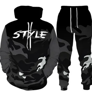 Survêtements d'hiver écologiques de haute qualité pour hommes, 100% coton, ensemble décontracté avec pantalon, vêtements deux pièces pour hommes - Product Image 1