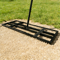 Outil de nivellement de pelouse VERTAK 3-en-1 à double usage, taille réglable, acier thermolaqué, râteau de nivellement détachable