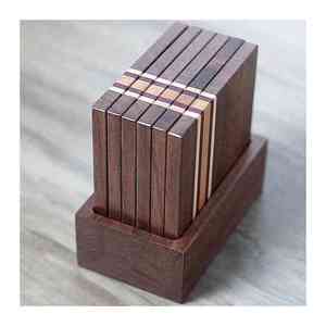 ที่รองแก้วไม้วอลนัทงานแฟนซีทำมือสั่งทำรูปร่างตามสั่ง - Product Image 2